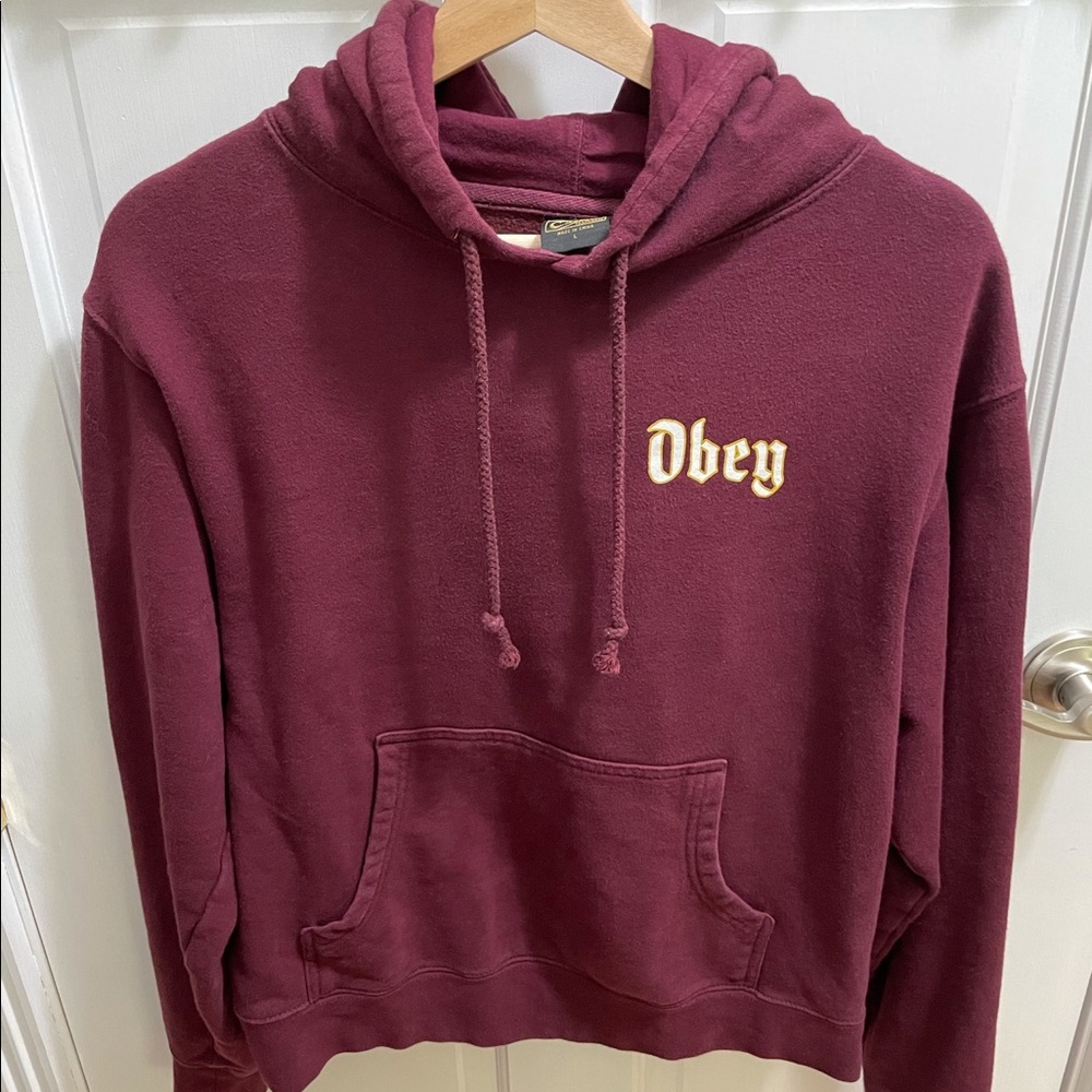 Obey - maroon hoodie